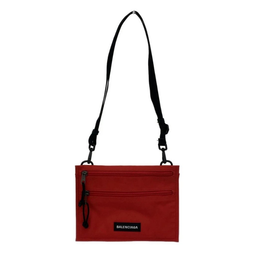 Balenciaga - Red Black Nylon Shoulder Bag